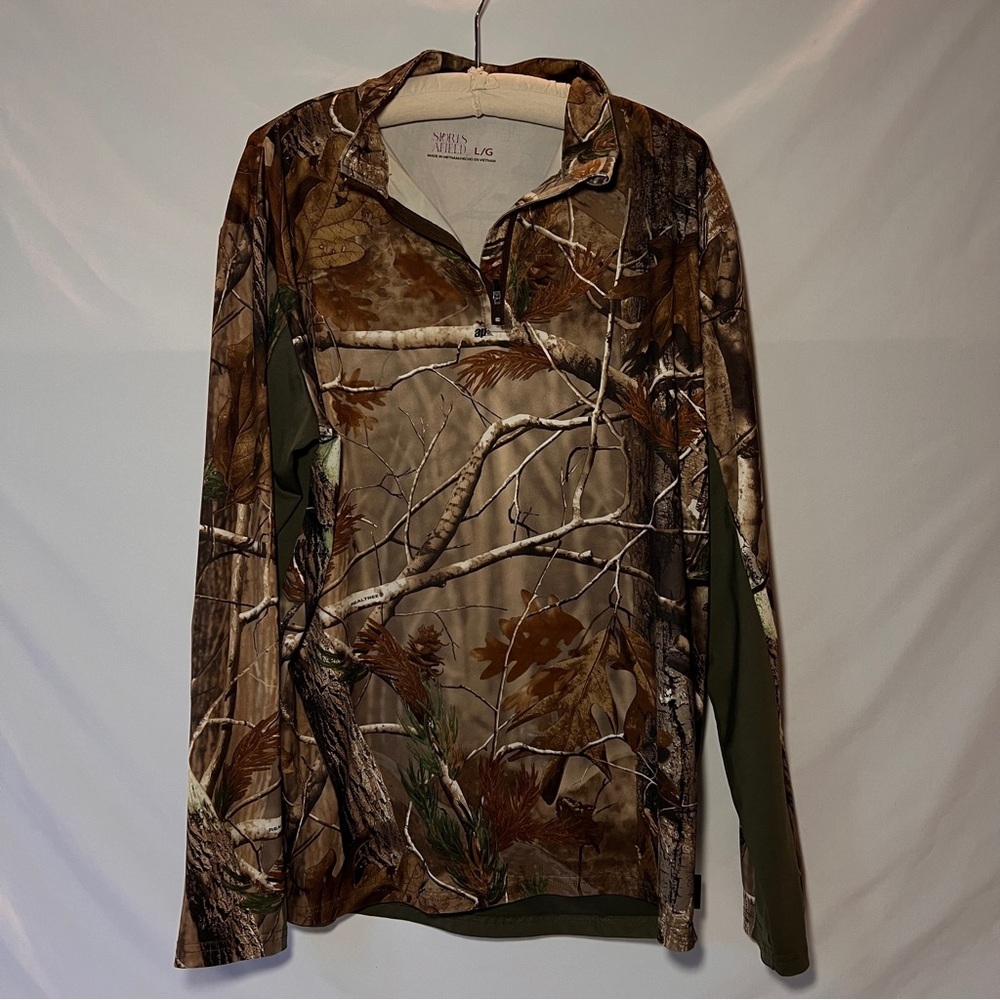 Men’s Sports Afield Long Sleeve Camo Shirt-Size Large